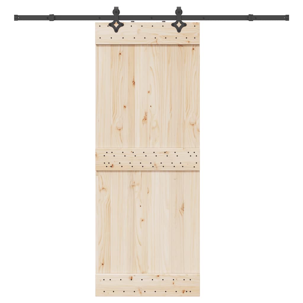 vidaXL Sliding Door Hardware Kit 213.5 cm Steel Black