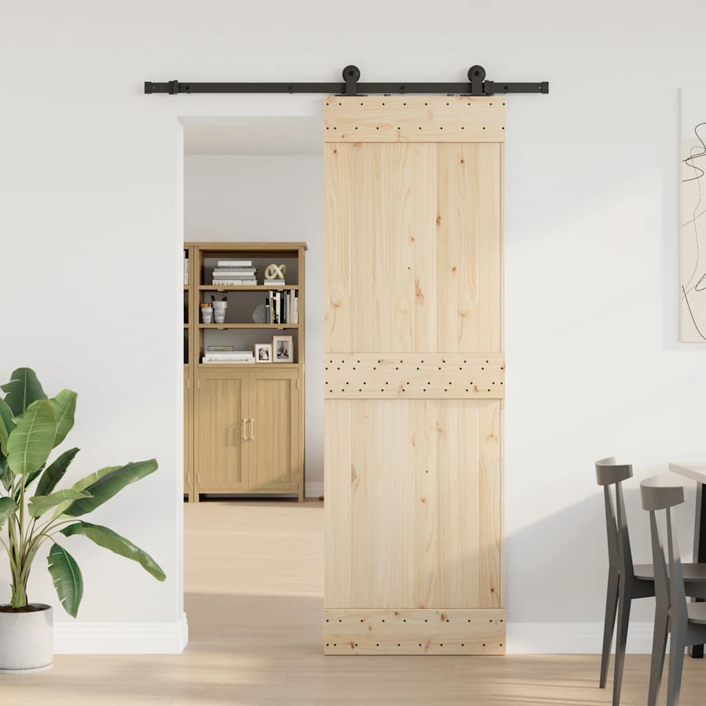 vidaXL Sliding Door Hardware Kit 152.5 cm Steel Black