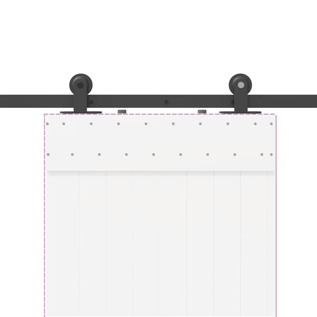 vidaXL Sliding Door Hardware Kit 152.5 cm Steel Black