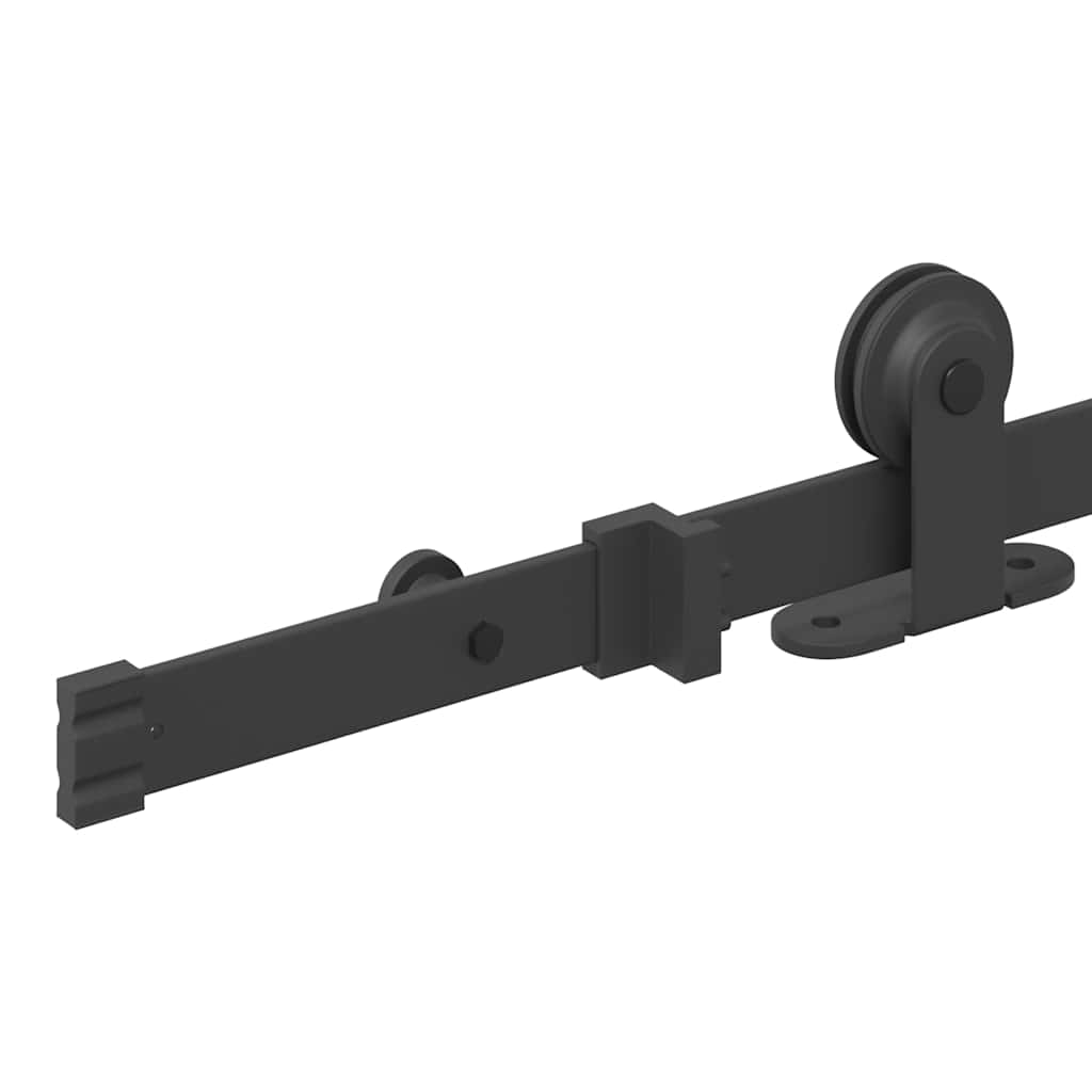 vidaXL Sliding Door Hardware Kit 152.5 cm Steel Black
