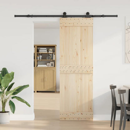 vidaXL Sliding Door Hardware Kit 213.5 cm Steel Black