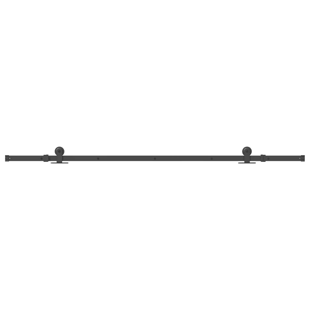 vidaXL Sliding Door Hardware Kit 213.5 cm Steel Black
