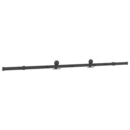 vidaXL Sliding Door Hardware Kit 213.5 cm Steel Black