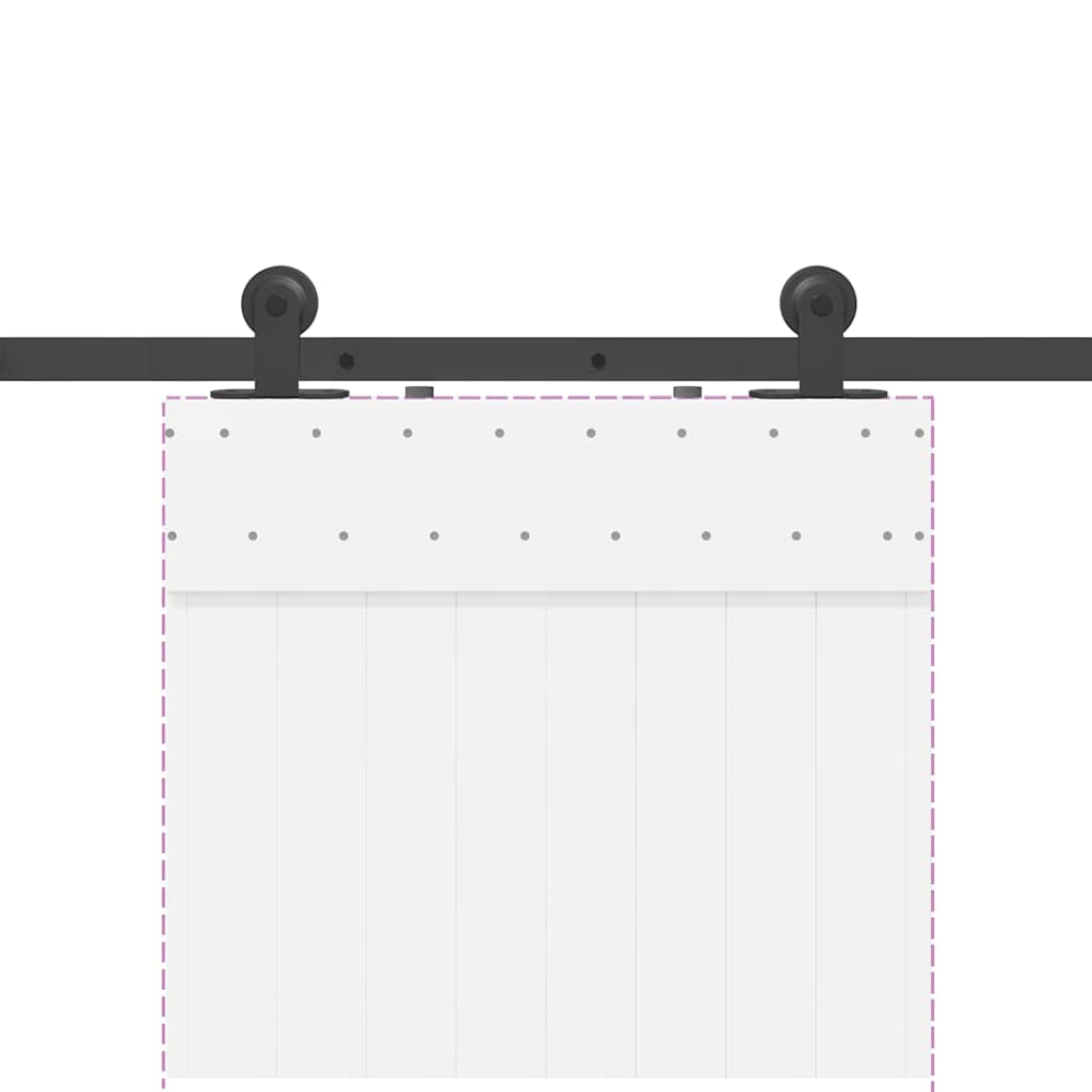 vidaXL Sliding Door Hardware Kit 213.5 cm Steel Black