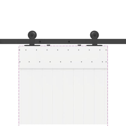 vidaXL Sliding Door Hardware Kit 213.5 cm Steel Black