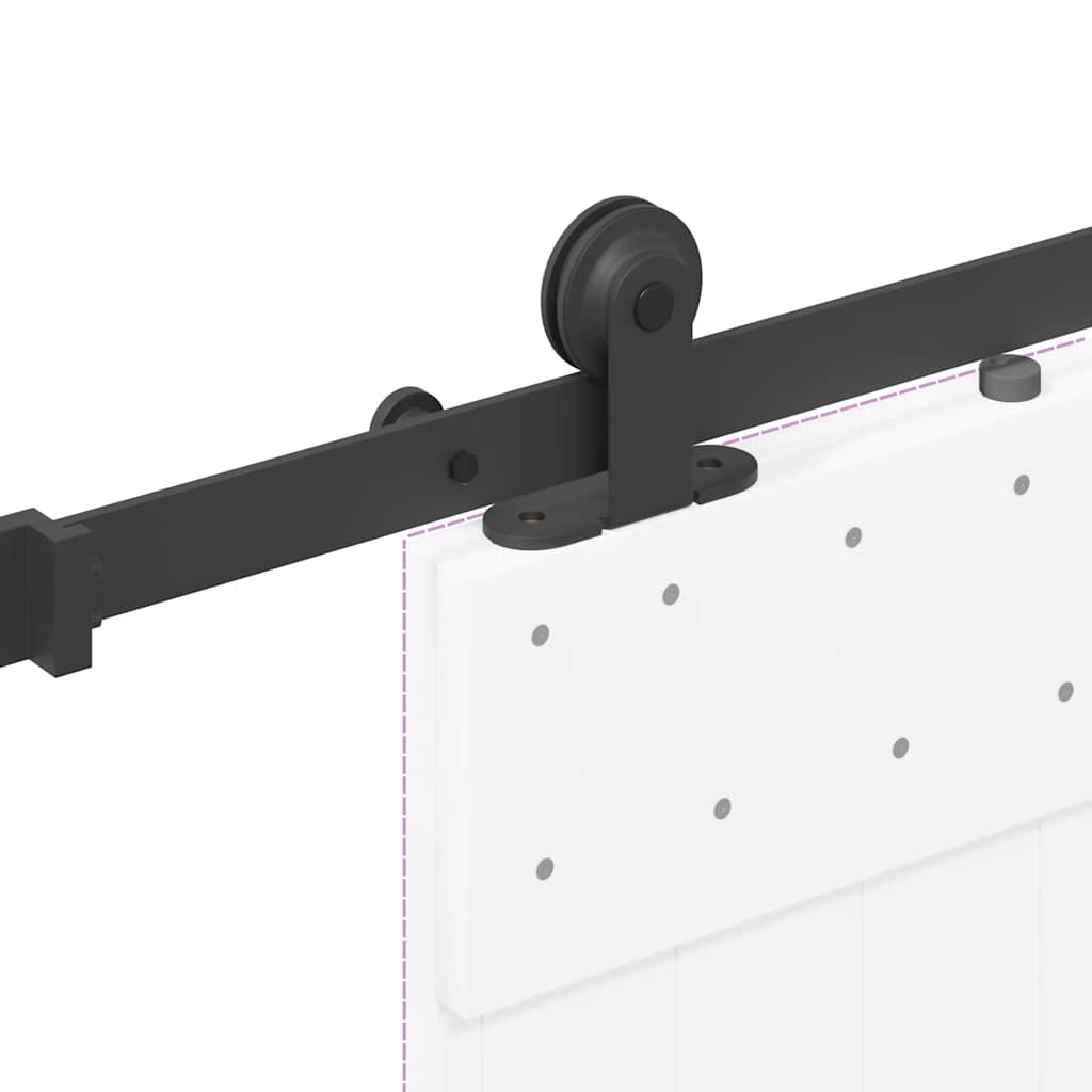 vidaXL Sliding Door Hardware Kit 213.5 cm Steel Black