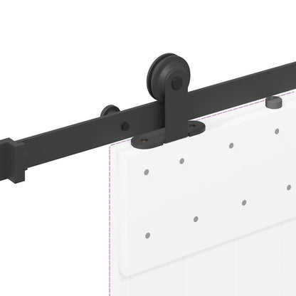vidaXL Sliding Door Hardware Kit 213.5 cm Steel Black