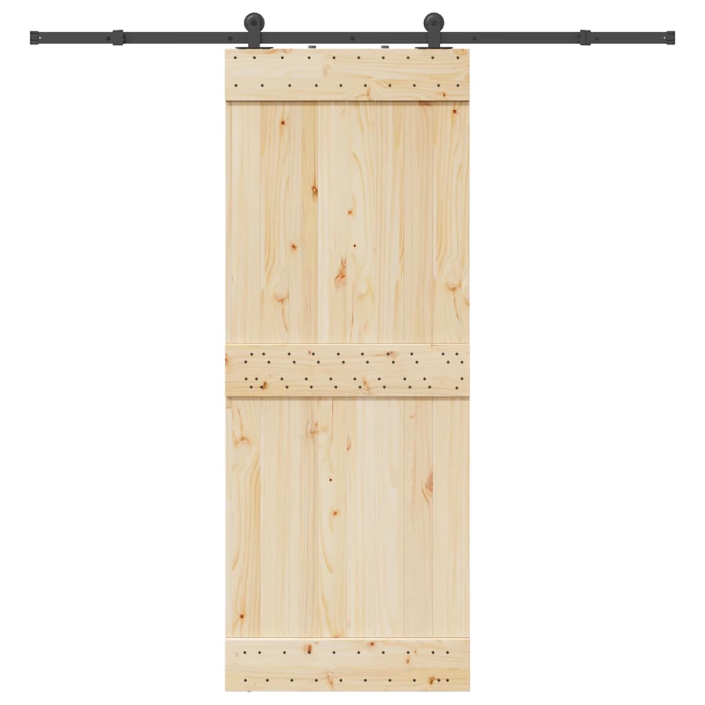 vidaXL Sliding Door Hardware Kit 213.5 cm Steel Black