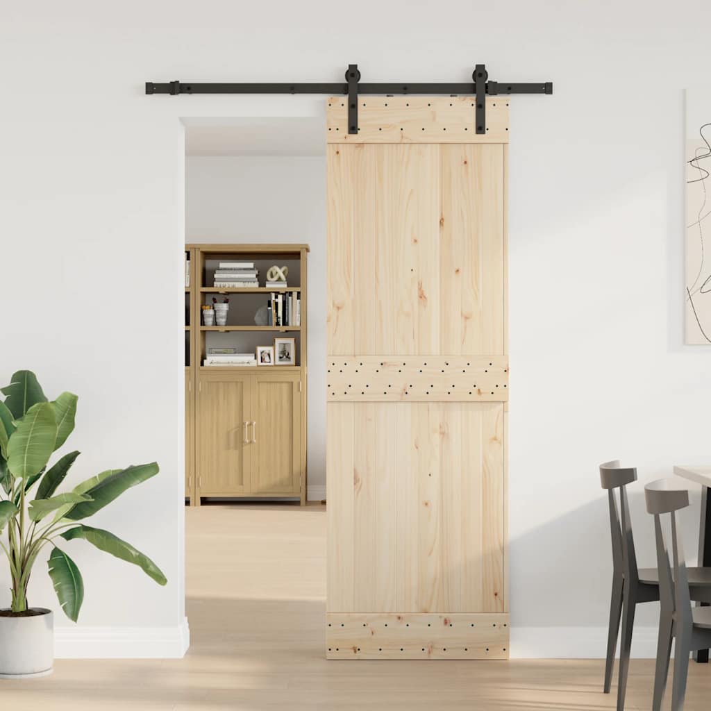vidaXL Sliding Door Hardware Kit 152.5 cm Steel Black