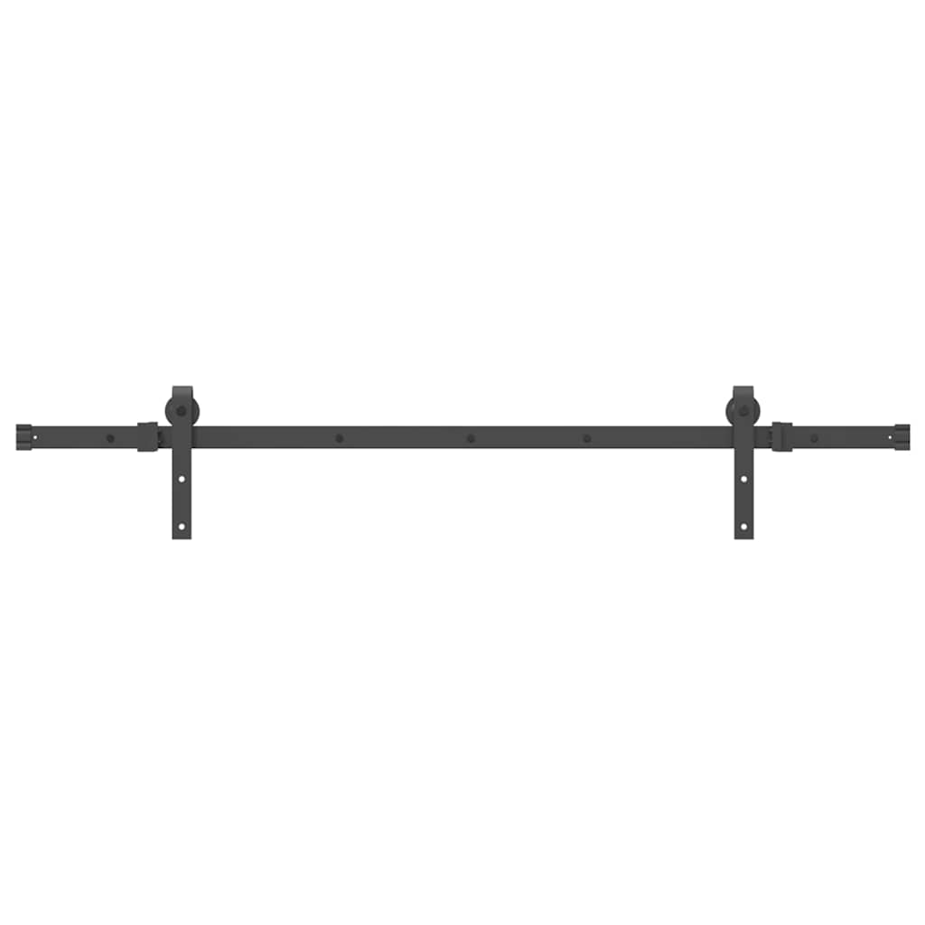 vidaXL Sliding Door Hardware Kit 152.5 cm Steel Black