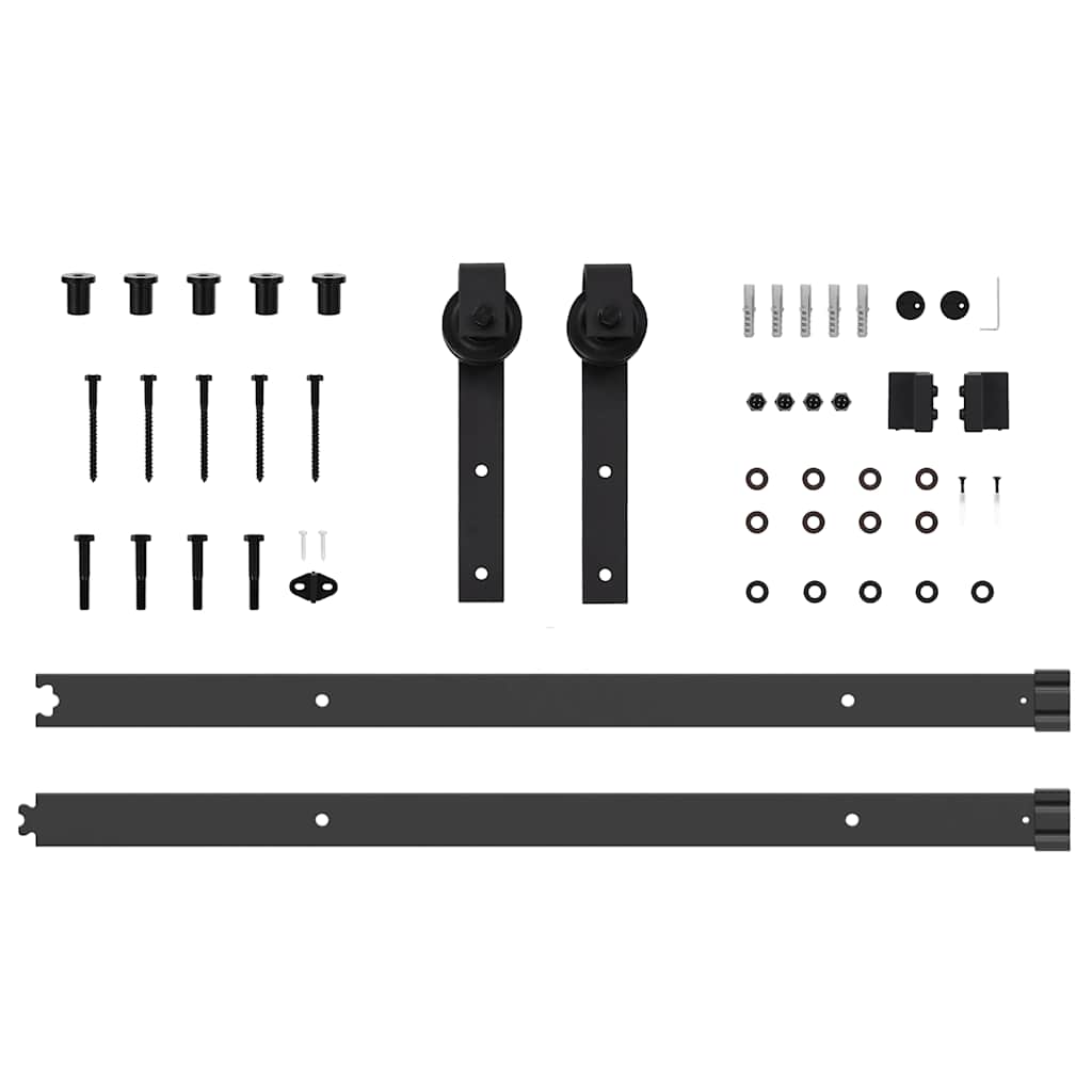 vidaXL Sliding Door Hardware Kit 152.5 cm Steel Black