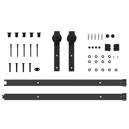 vidaXL Sliding Door Hardware Kit 152.5 cm Steel Black