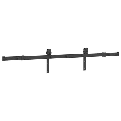 vidaXL Sliding Door Hardware Kit 152.5 cm Steel Black