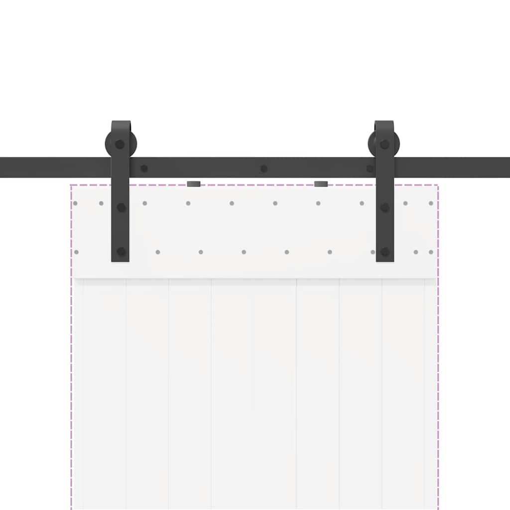 vidaXL Sliding Door Hardware Kit 152.5 cm Steel Black