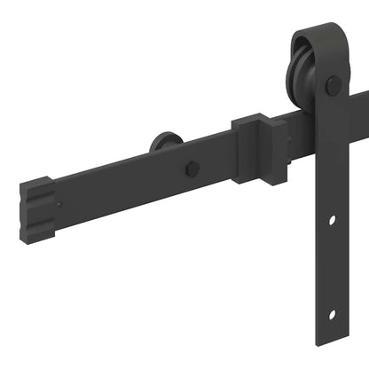 vidaXL Sliding Door Hardware Kit 152.5 cm Steel Black