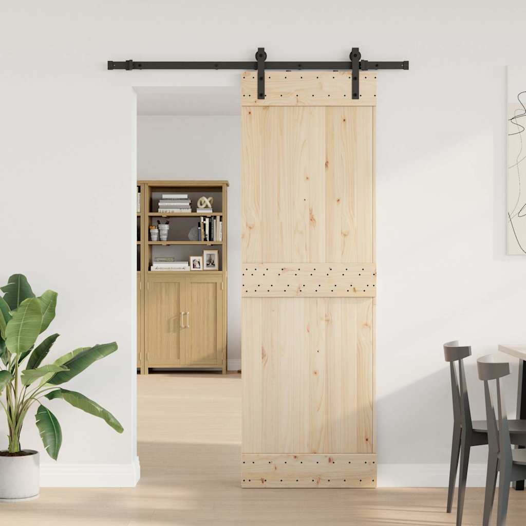 vidaXL Sliding Door Hardware Kit 213.5 cm Steel Black