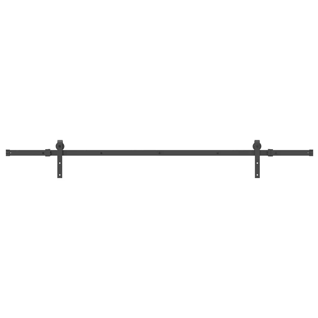 vidaXL Sliding Door Hardware Kit 213.5 cm Steel Black