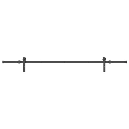 vidaXL Sliding Door Hardware Kit 213.5 cm Steel Black