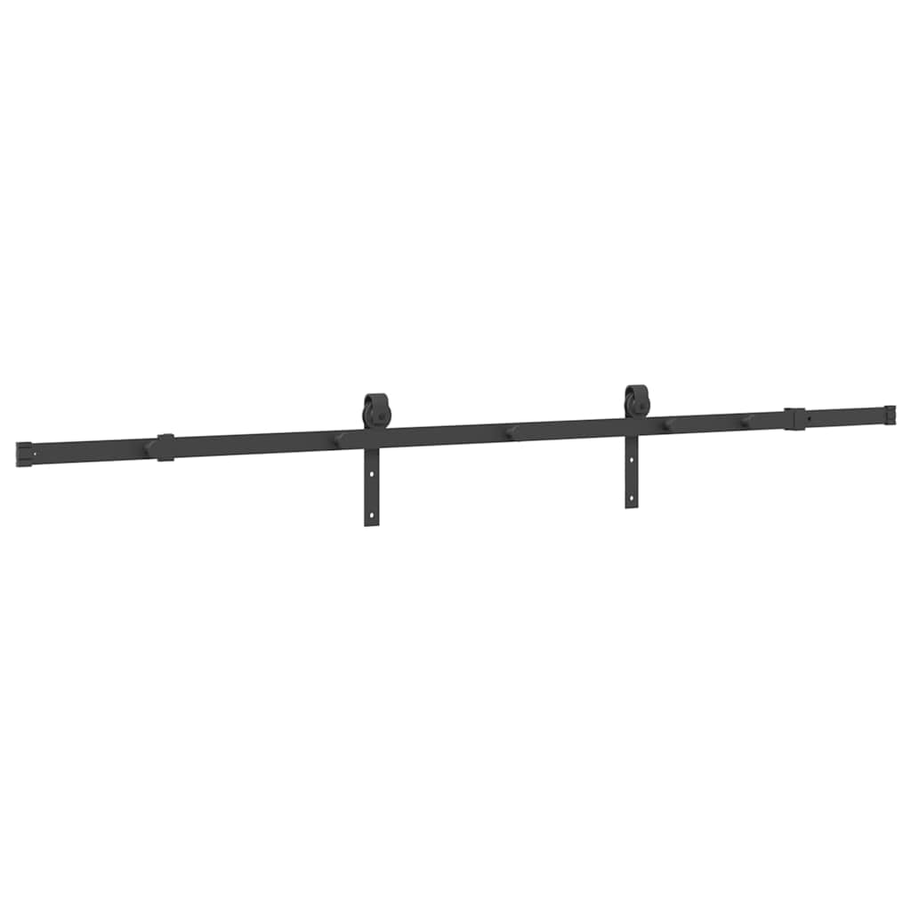vidaXL Sliding Door Hardware Kit 213.5 cm Steel Black