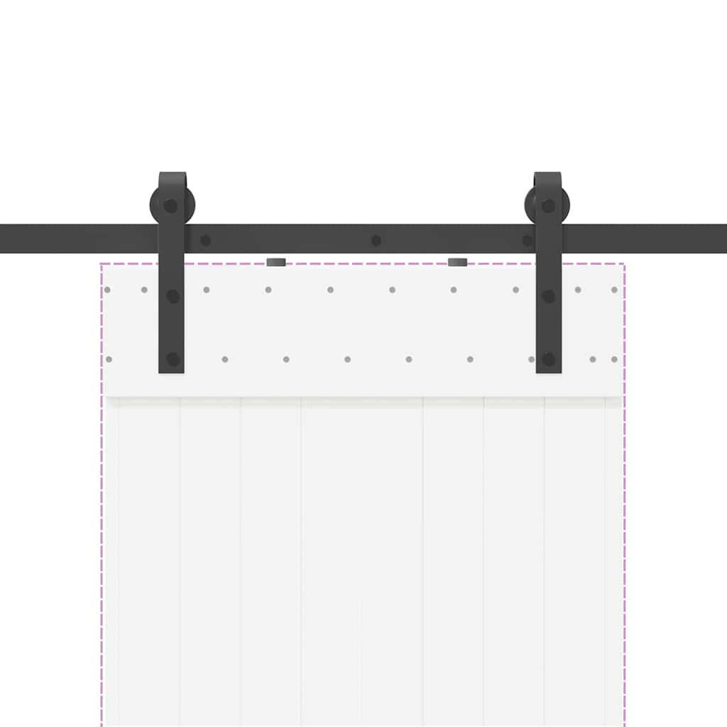 vidaXL Sliding Door Hardware Kit 213.5 cm Steel Black