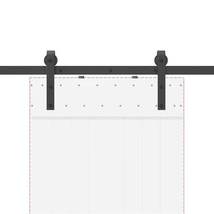 vidaXL Sliding Door Hardware Kit 213.5 cm Steel Black
