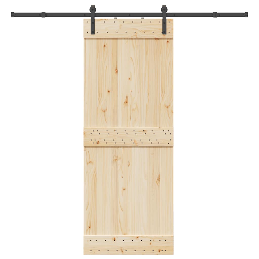 vidaXL Sliding Door Hardware Kit 213.5 cm Steel Black