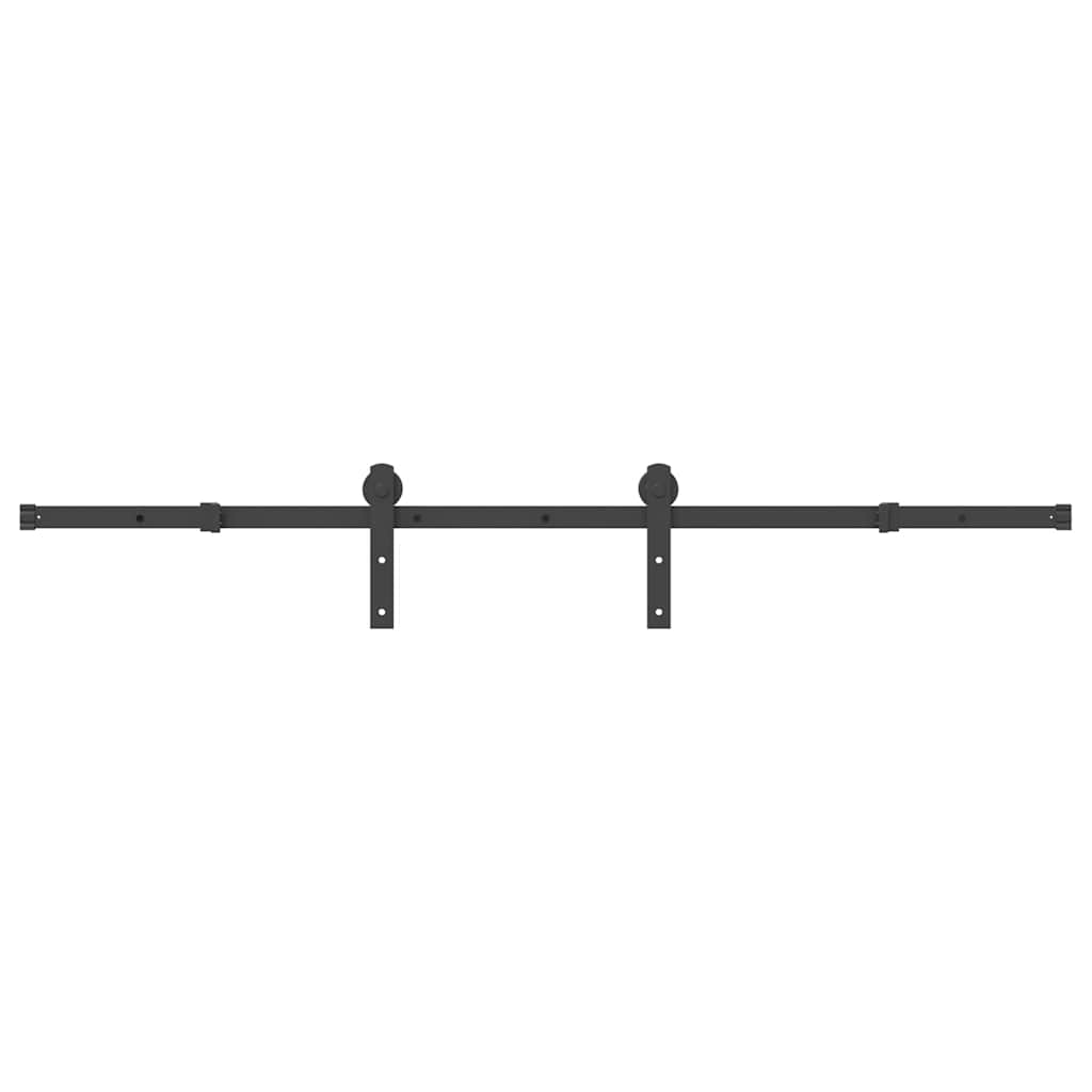 vidaXL Sliding Door Hardware Kit 183 cm Steel Black
