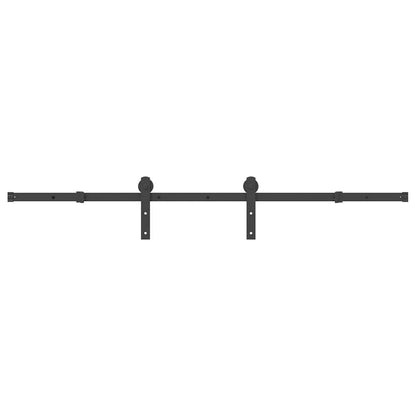 vidaXL Sliding Door Hardware Kit 183 cm Steel Black