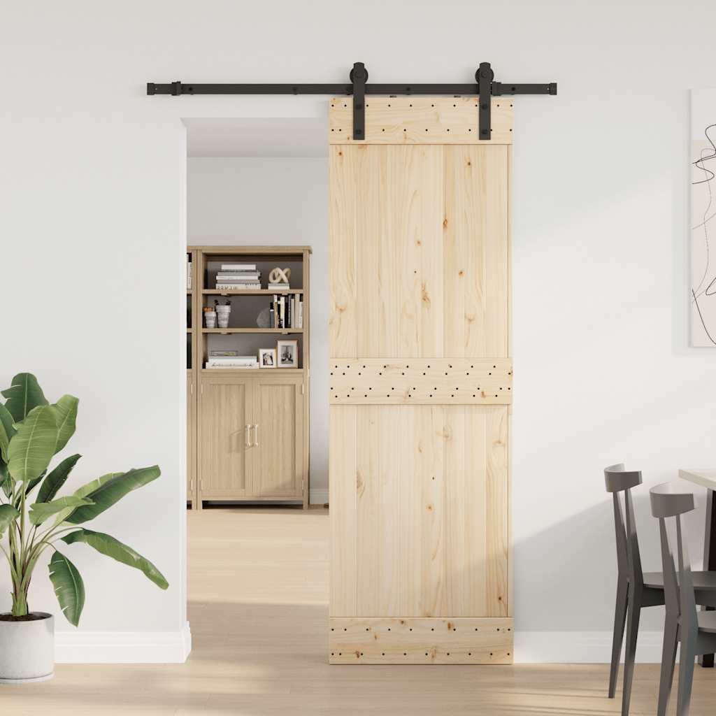 vidaXL Sliding Door Hardware Kit 183 cm Steel Black