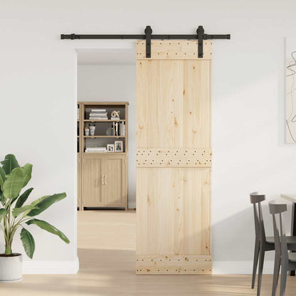 vidaXL Sliding Door Hardware Kit 183 cm Steel Black