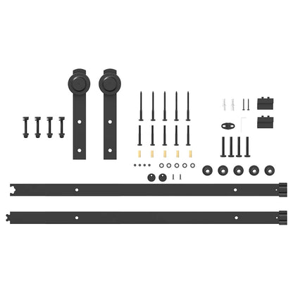 vidaXL Sliding Door Hardware Kit 183 cm Steel Black