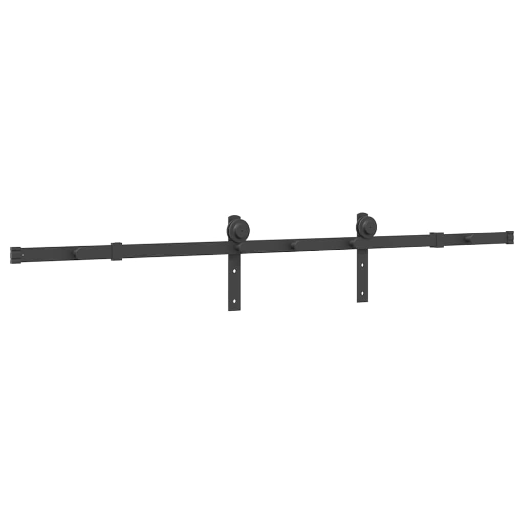 vidaXL Sliding Door Hardware Kit 183 cm Steel Black