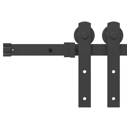 vidaXL Sliding Door Hardware Kit 183 cm Steel Black