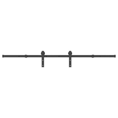 vidaXL Sliding Door Hardware Kit 200 cm Steel Black