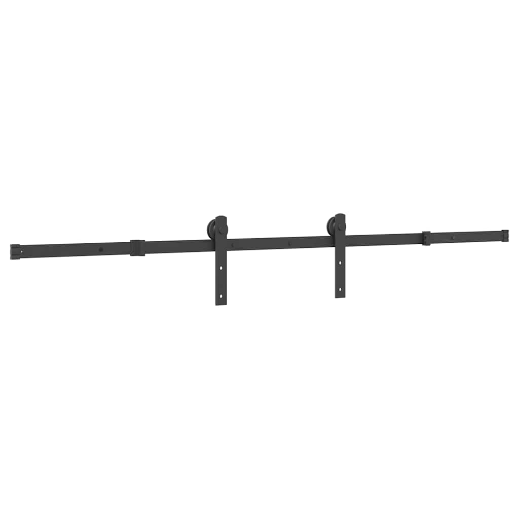 vidaXL Sliding Door Hardware Kit 200 cm Steel Black