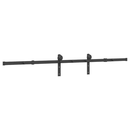 vidaXL Sliding Door Hardware Kit 200 cm Steel Black