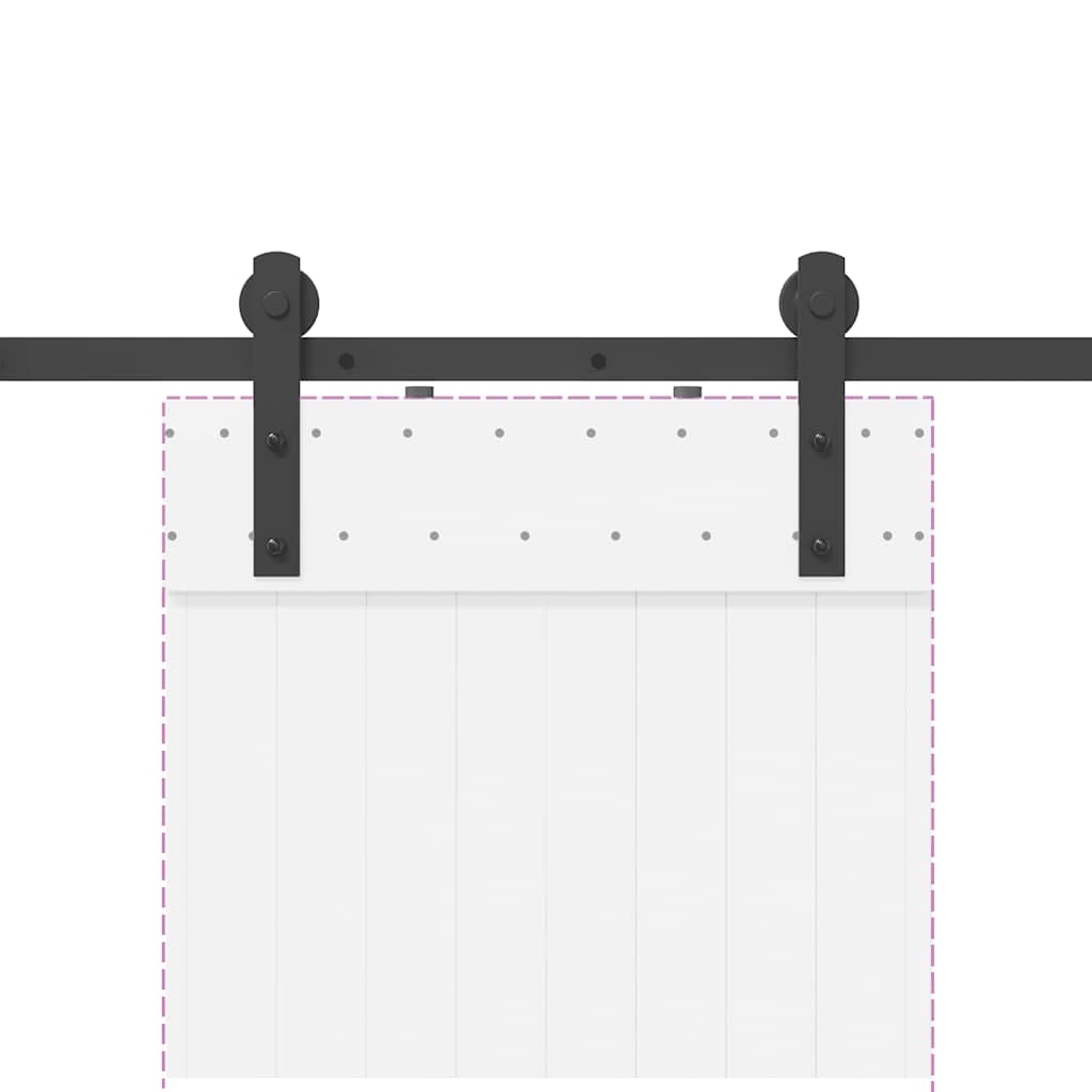vidaXL Sliding Door Hardware Kit 200 cm Steel Black