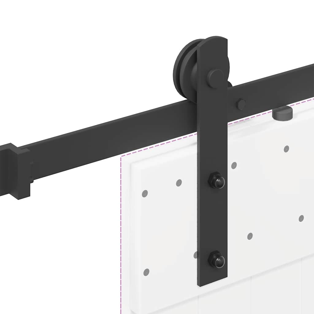vidaXL Sliding Door Hardware Kit 200 cm Steel Black