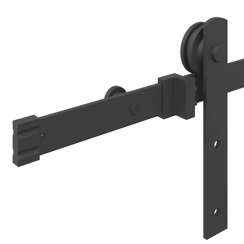 vidaXL Sliding Door Hardware Kit 200 cm Steel Black
