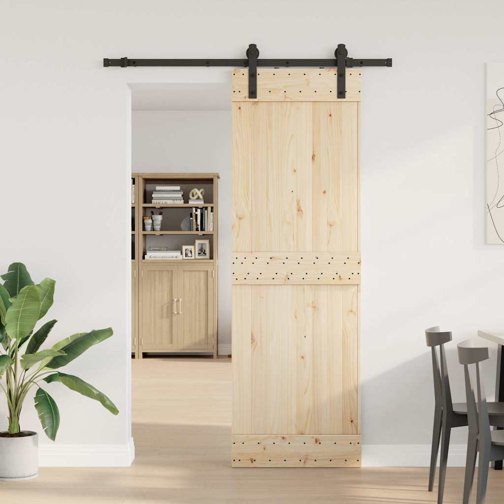 vidaXL Sliding Door Hardware Kit 152 cm Steel Black