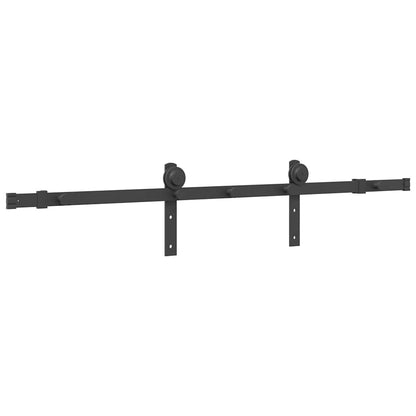 vidaXL Sliding Door Hardware Kit 152 cm Steel Black