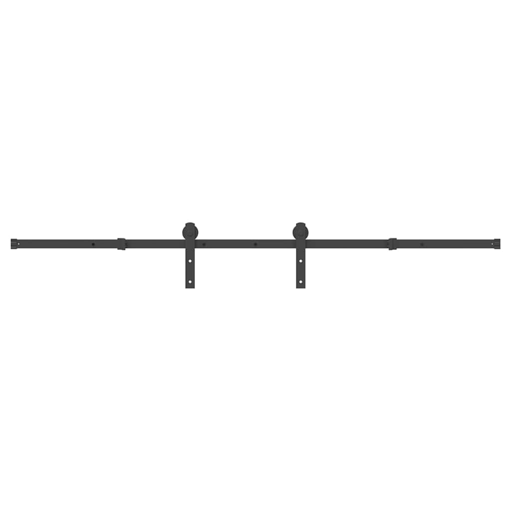 vidaXL Sliding Door Hardware Kit 213 cm Steel Black