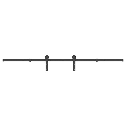 vidaXL Sliding Door Hardware Kit 213 cm Steel Black