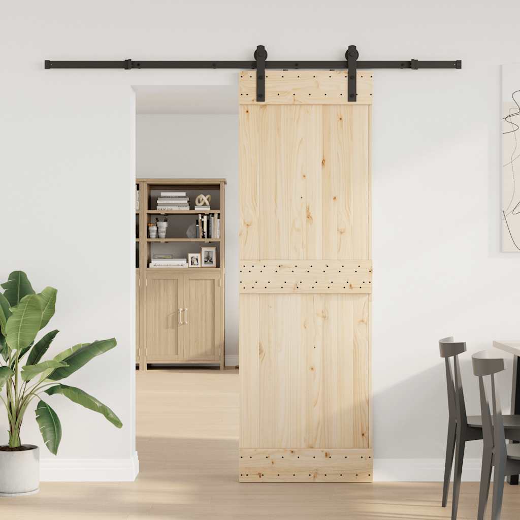 vidaXL Sliding Door Hardware Kit 213 cm Steel Black