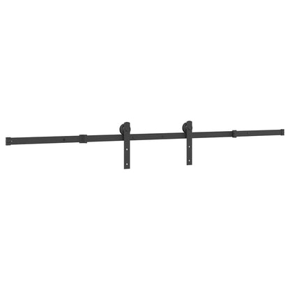 vidaXL Sliding Door Hardware Kit 213 cm Steel Black