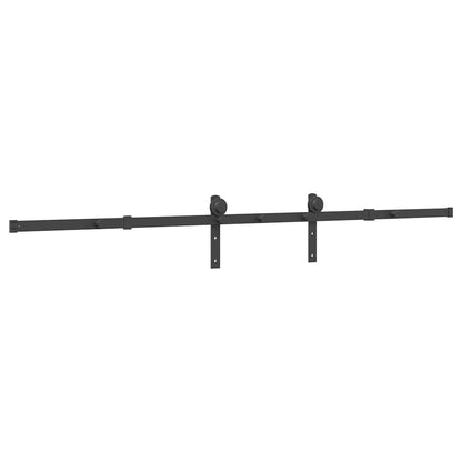 vidaXL Sliding Door Hardware Kit 213 cm Steel Black
