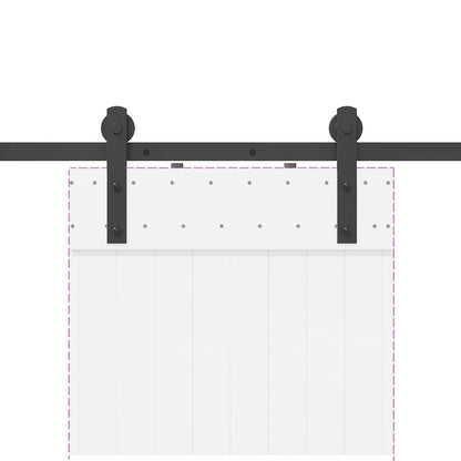 vidaXL Sliding Door Hardware Kit 213 cm Steel Black