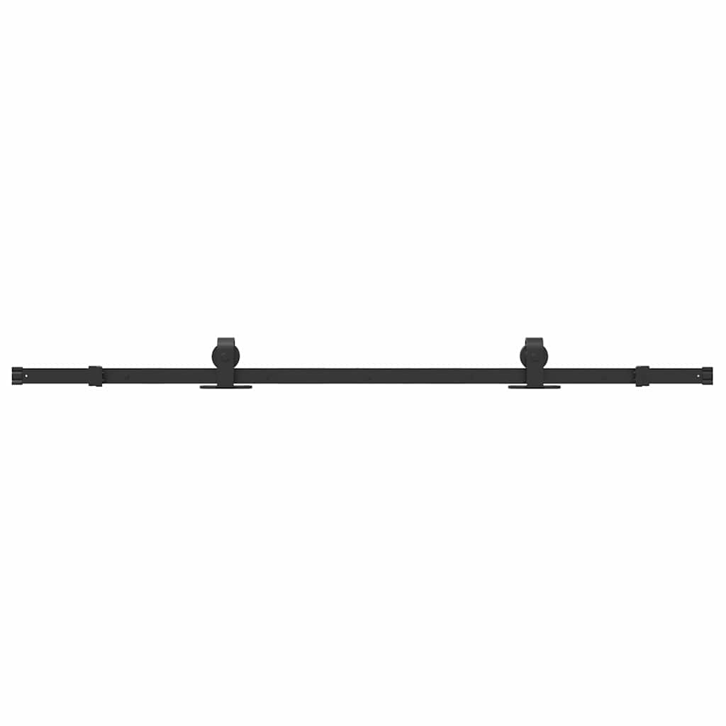vidaXL Sliding Door Hardware Kit 183 cm Steel Black