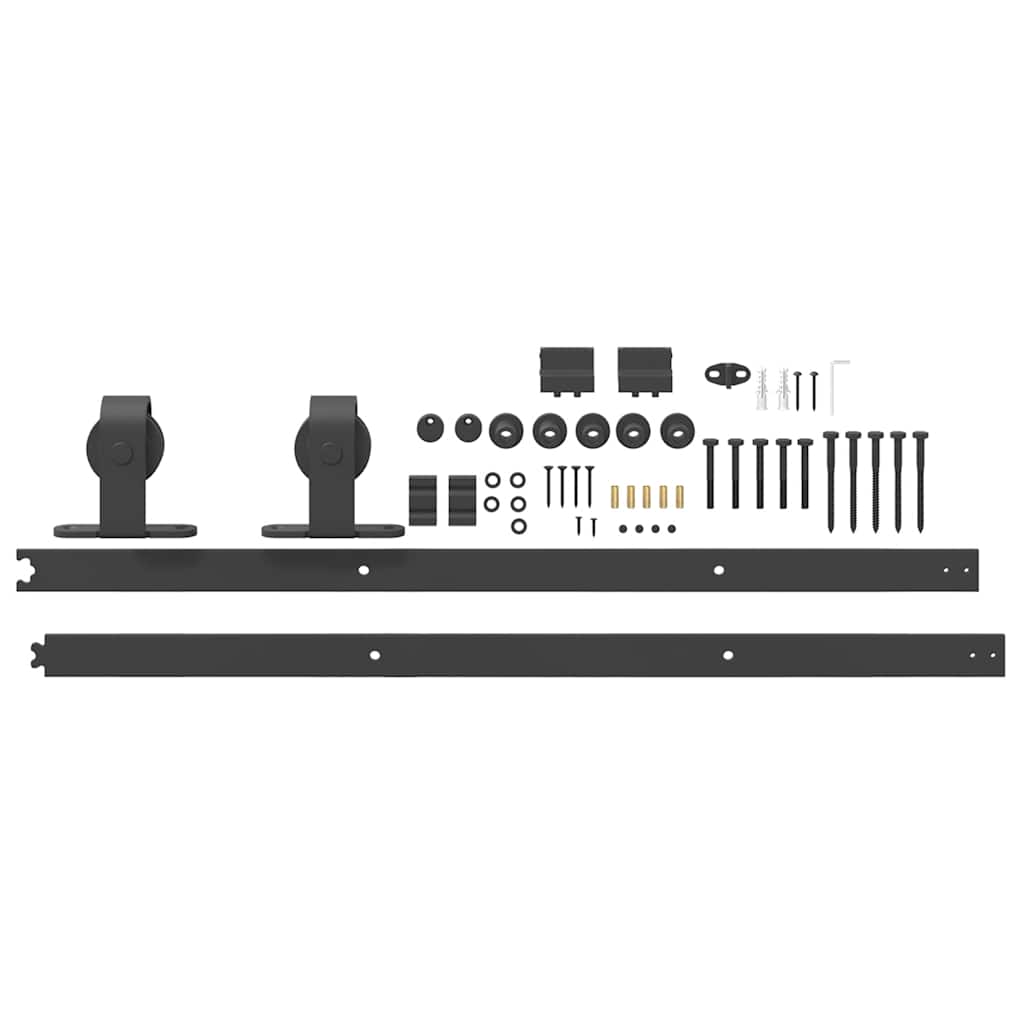 vidaXL Sliding Door Hardware Kit 183 cm Steel Black