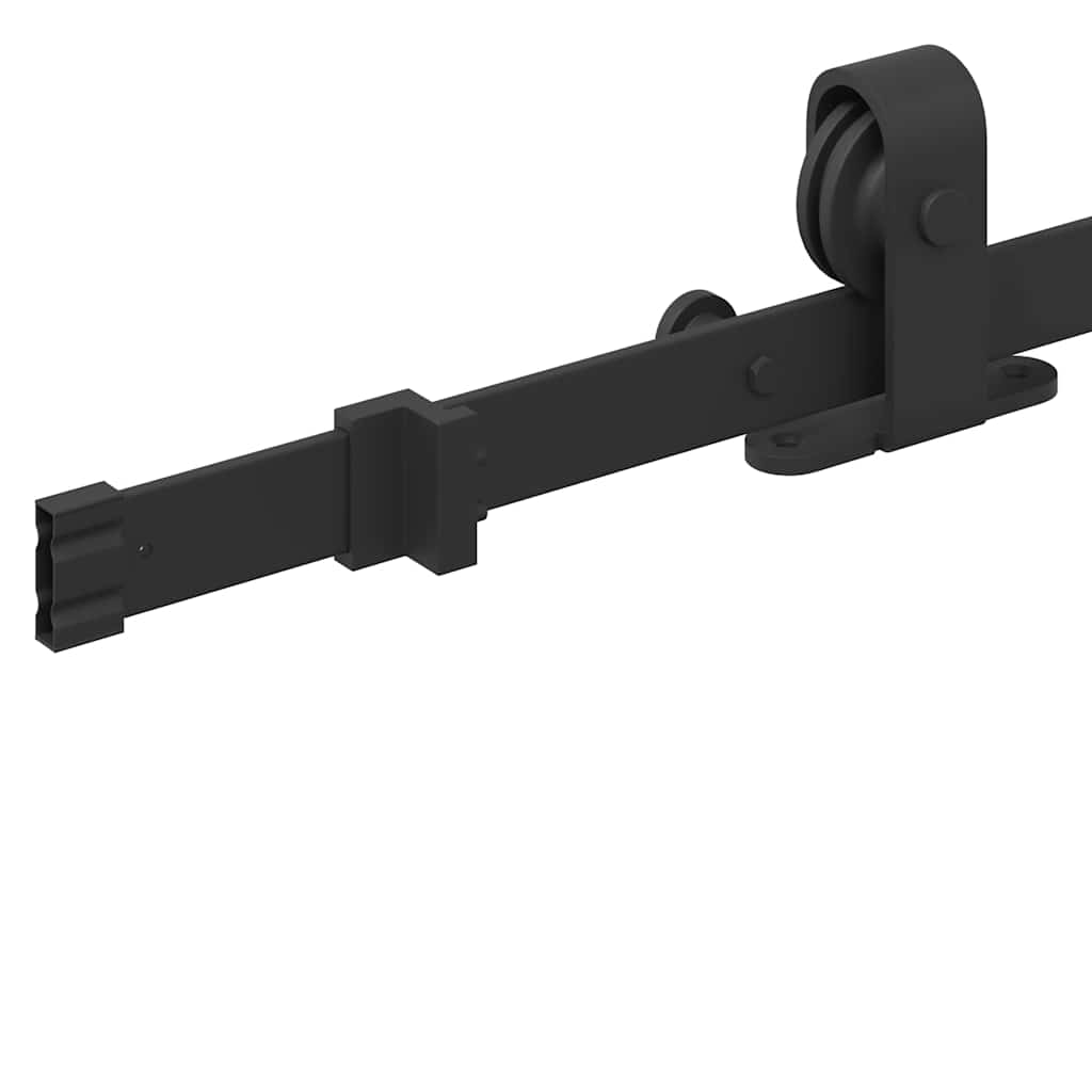vidaXL Sliding Door Hardware Kit 183 cm Steel Black